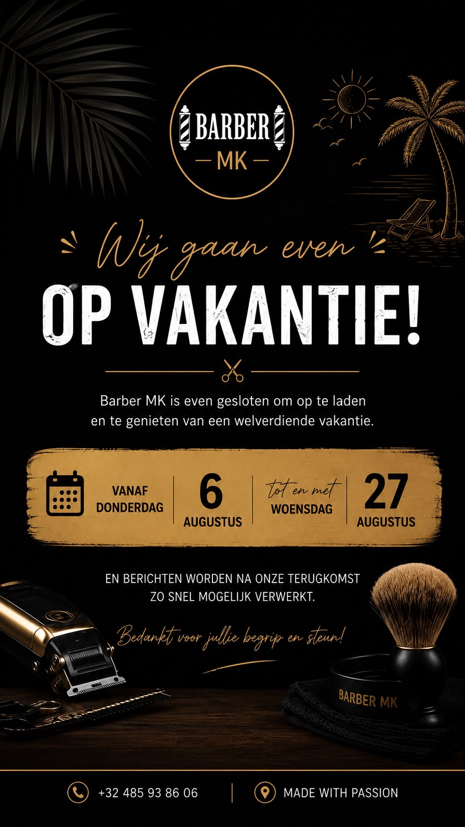 Barber MK - Wij gaan even op vakantie